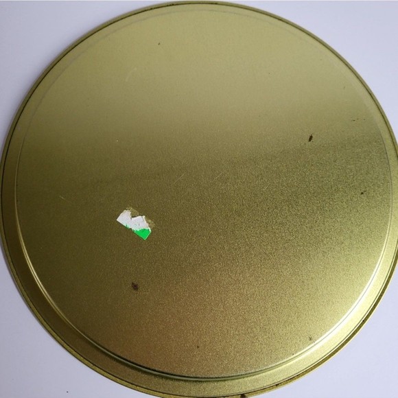 Christmas Serve Tray Tin Bells Starburst Holly Gold Vintage - Picture 6 of 6